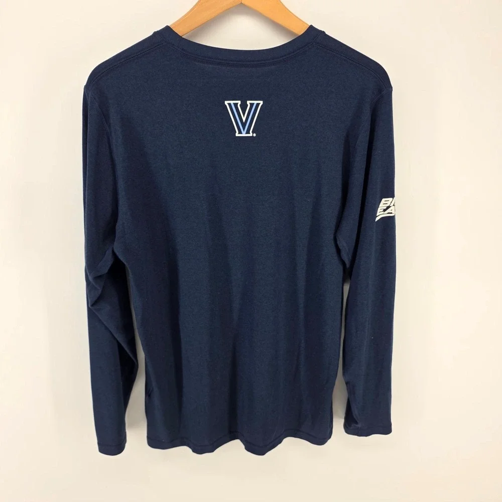 Nike Villanova Tennis Shirt Mens M Navy Blue Dri-FIT Long Sleeve Big East NCAA